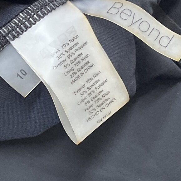 Beyond Control Swimsuit Womens 10 Black Skirted Crossover Ruched Tie Sides - Picture 8 of 8